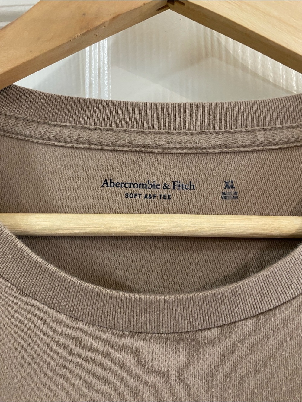 Abercrombie & Fitch M XL Short Sleeve T-Shirt -Taupe Brown Classical Essentials - Picture 2 of 4
